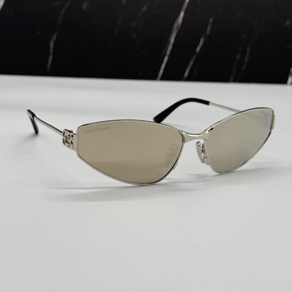 NEW BALENCIAGA SUNGLASSES SILVER UNISEX EYEWEAR BALENCIAGA BB0335S 006 main image 6
